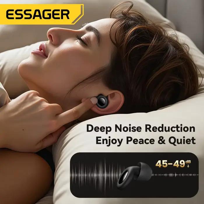 Essager Bouchons d'oreille en silicone Bouchons d'oreille réutilisables avec étui de rangement Bouchon d'oreille anti-bruit souple pour les concerts de sommeil Travail