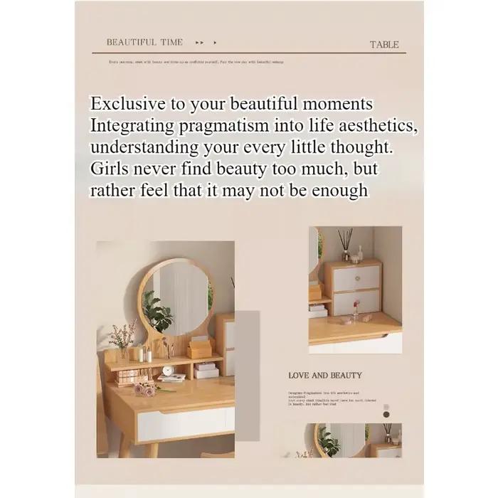 Commode de chambre à coucher pour fille, coiffeuse de célébrité d'Internet, petite chambre à coucher, chambre à coucher moderne, luxe léger, armoire de rangement intégrée