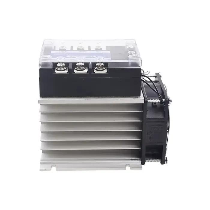 Triphasé Solid State cite DC Control AC 380V 40A SSR-3 032 3840Z DC-AC inviter Set (citations, dissipateur de chaleur, ventilateur)