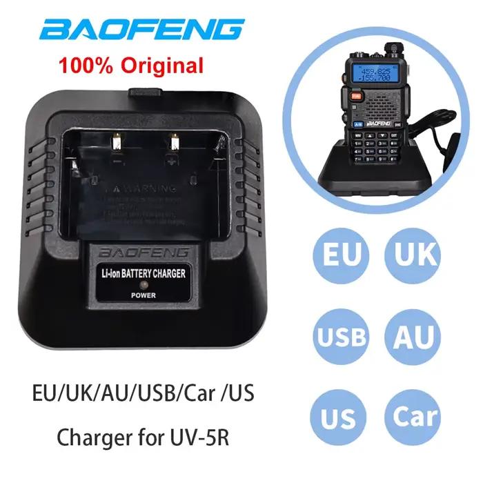 Baofeng UV-5R d'origine EU/US/UK/USB/chargeur de batterie de voiture Radio bidirectionnelle UV5R DM-5R chargeur Baofeng talkie-walkie UV-5R accessoires