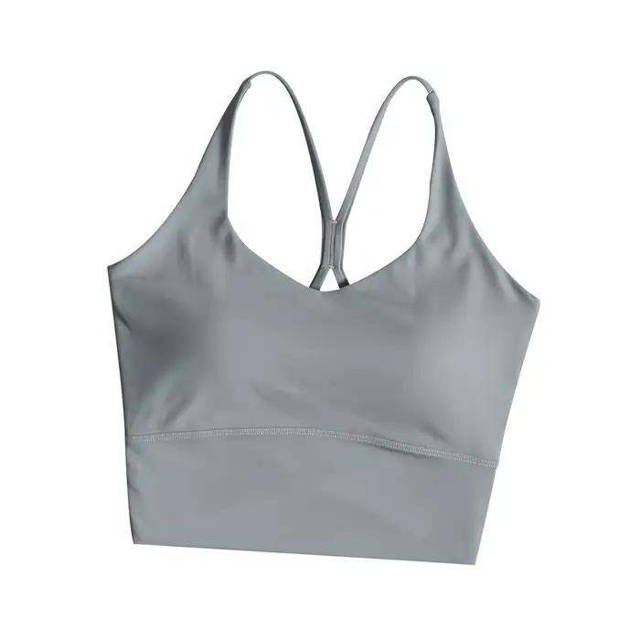 Très bon à porter! ! Fixation protection des seins anti-choc et beau dos soutien-gorge de fitness à bonnet fixe porte une course haut de gamme