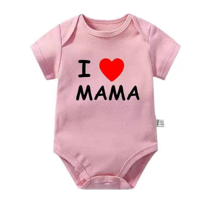 Nouveaux Combinaisons et Barboteuses Amusantes « I Love Papa Mama » pour Bébés, Vêtements de Rampement pour Nouveau-nés Garçons et Filles, Bodys Jumeaux, Combinaisons et Grenouillères pour Bébés
