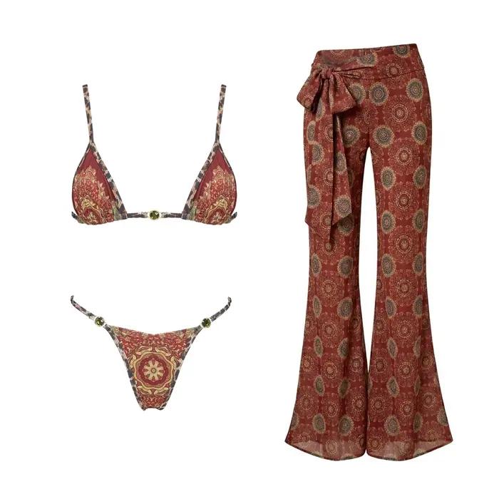 Maillot de bain sexy imprimé avec pantalon