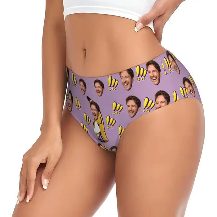 Lingerie personnalisée avec photo du visage pour femmes, cadeau de la Saint-Valentin, lingerie respirante et confortable