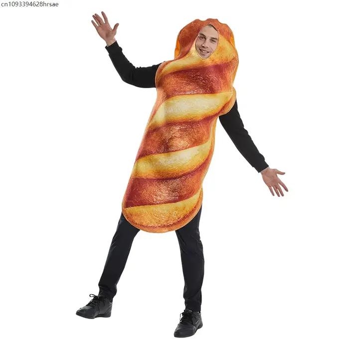 Pain Baguette Cosplay Costume combinaison pour adulte Thanksgiving unisexe nourriture tunique Hallowee noël carnaval fête déguisement