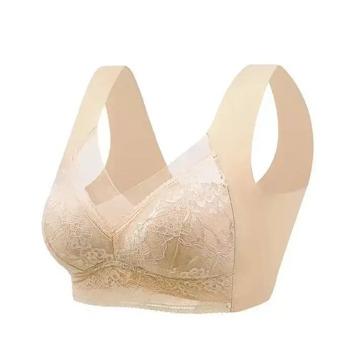 L-6L femmes grand soutien-gorge Push Up glace soie sans couture supérieur Bralette dentelle sans fil été soutiens-gorge haut Lingerie sous-vêtements Brasieres Mujeres