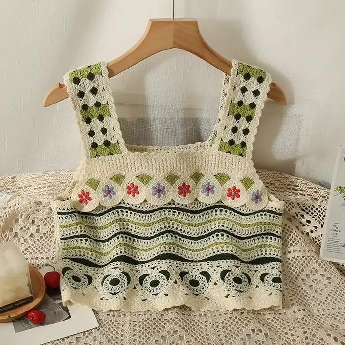Haut à imprimé floral à rayures pour femmes