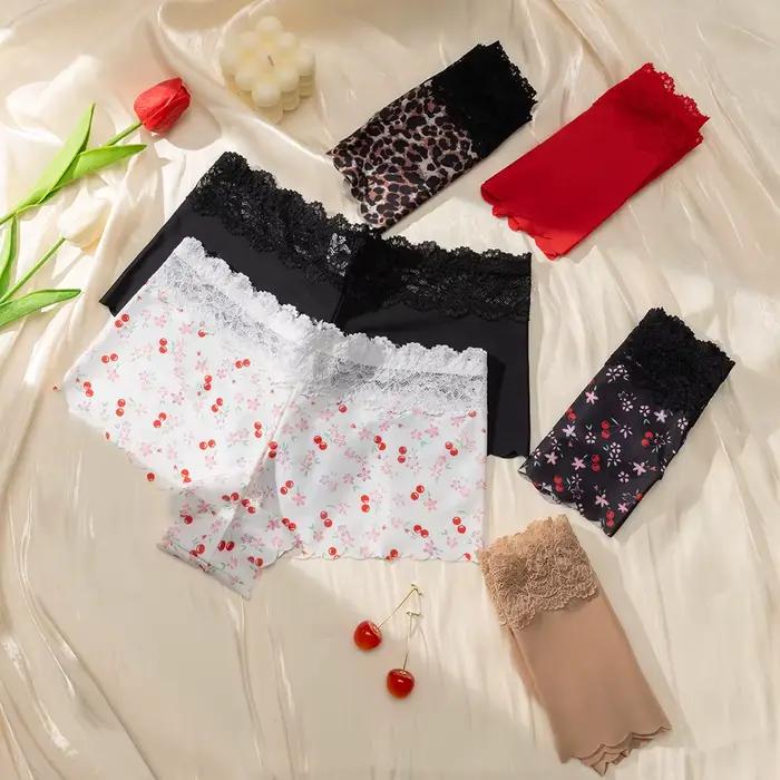InjSatin-Boxer moulant en dentelle pour femme