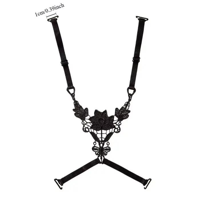3 pièces croix beauté dos soutien-gorge bretelles papillon anti-dérapant