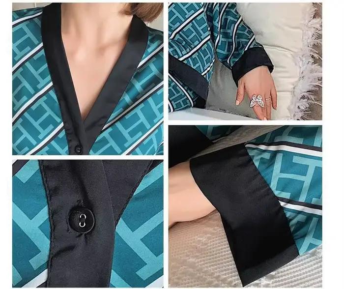 Ensemble de pyjamas College en satin pour femmes