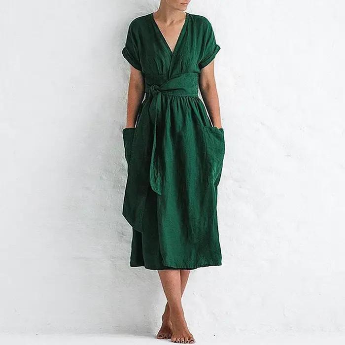NHKDS.co.jp-Robe de nuit en coton et lin pour femmes