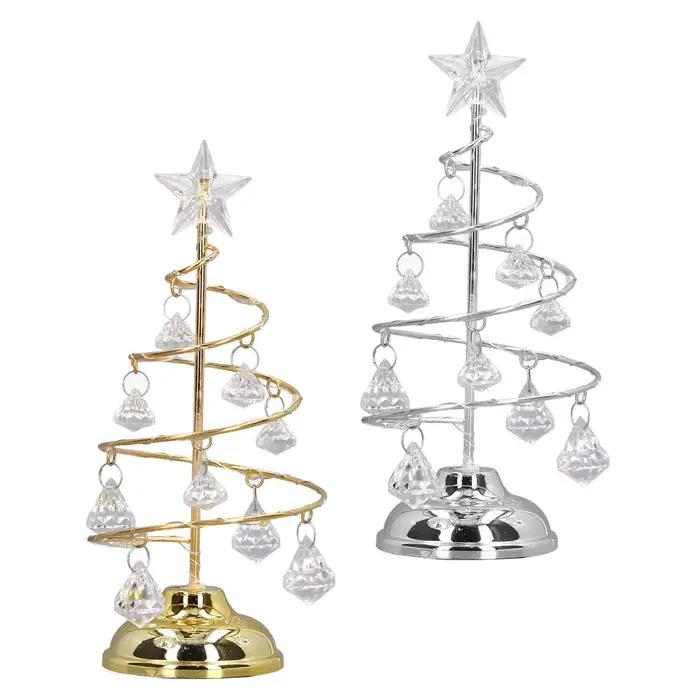 Décoration de lampe d'arbre de Noël à LED, type d'arbre de Noël, veilleuses, petit ornement décoratif en cristal, cadeau de bonne année