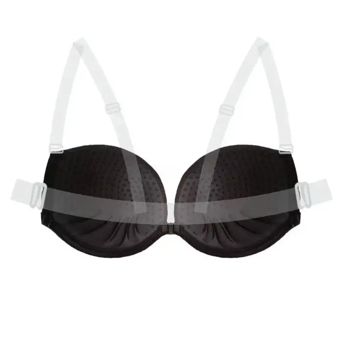 Soutien-gorge push-up invisible dos nu avec bretelles transparentes amovibles pour mariée, tenue de soirée, lingerie sexy et confortable