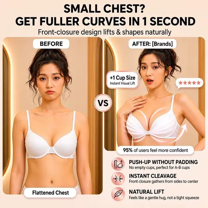 Soutien-gorge push-up à fermeture avant pour femme