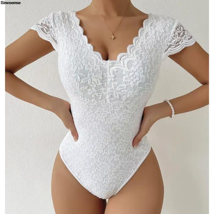 Body Teddy en dentelle contrastée pour femmes
