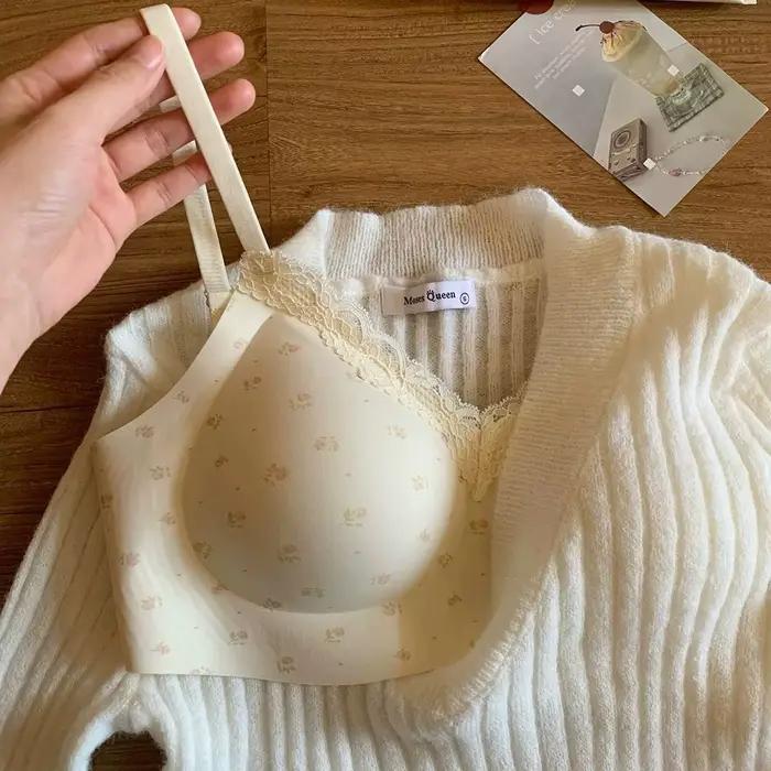 Lingerie française à imprimé floral pour femmes