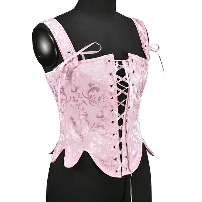 Steampunk Corsets femmes Sexy Spaghetti sangle à lacets Jacquard haut bustier taille mince corps Shaper Femme victorien