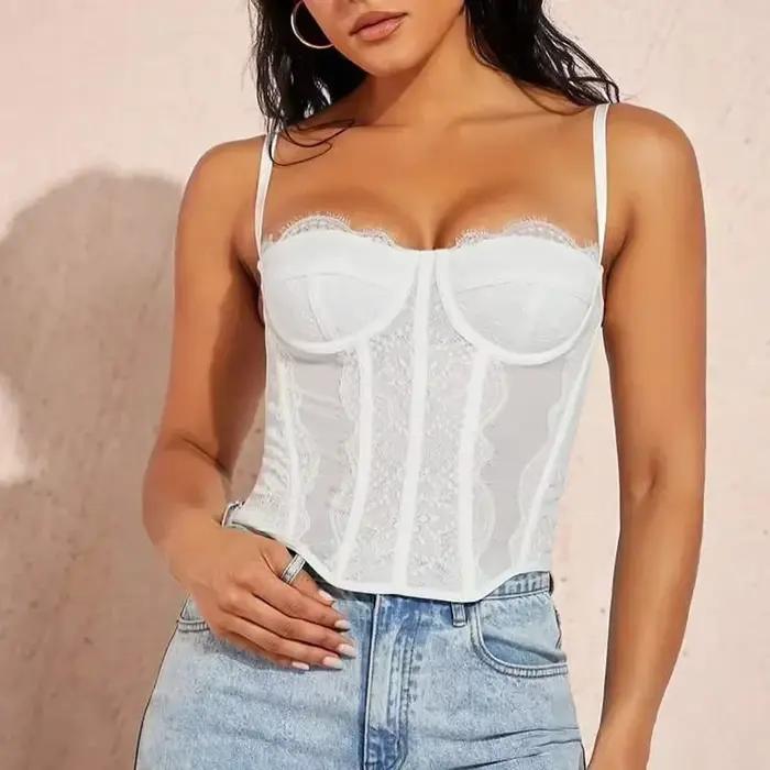 Corset Sexy en dentelle et maille pour femmes