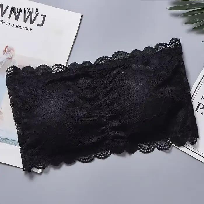 Soutien-gorge tubulaire en dentelle florale pour femmes
