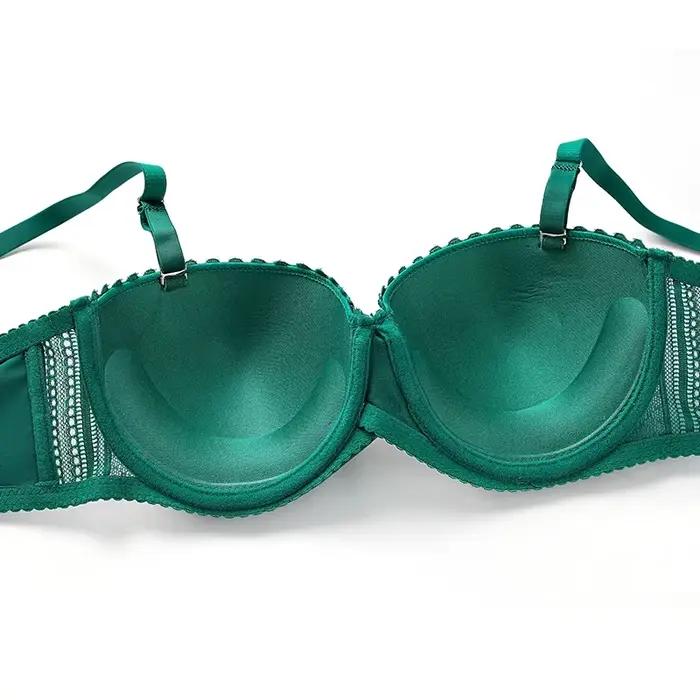 Soutien-gorge Push Up demi-tasse en dentelle pour femmes