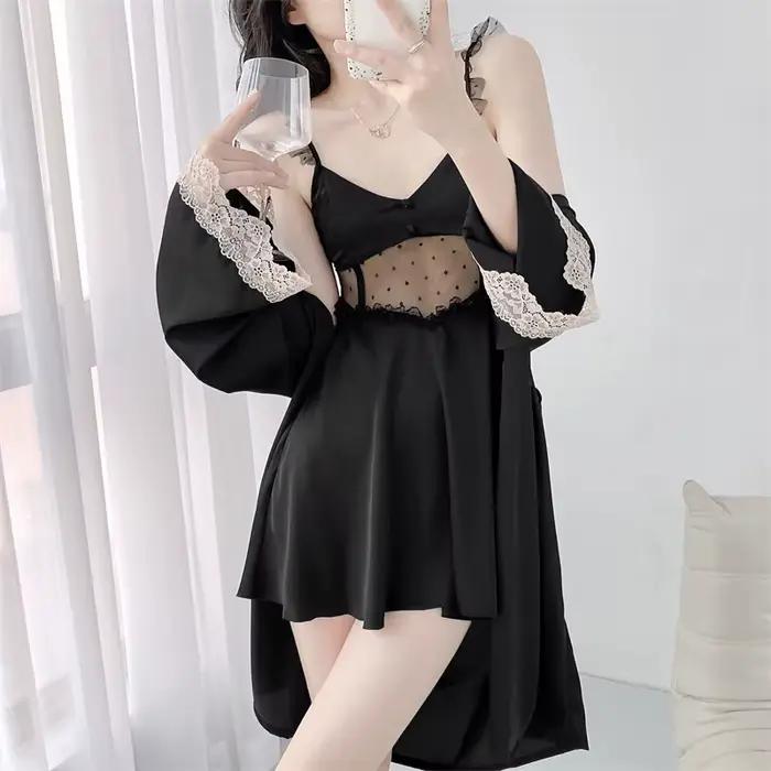 Ensemble de Robe chemise de nuit 2 pièces femmes