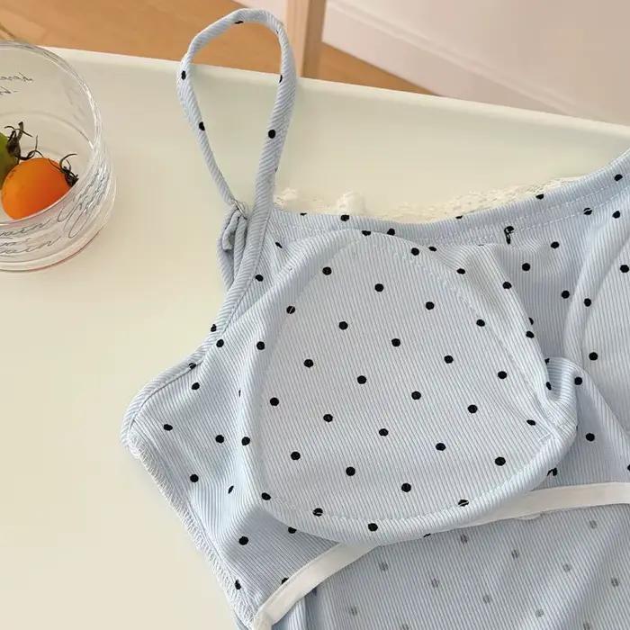 Pyjama Pure Desire pour femme avec nœud papillon et coussinets de poitrine, nouveau modèle d'été, ensemble deux pièces sexy et frais avec short à bretelles, vêtements d'intérieur