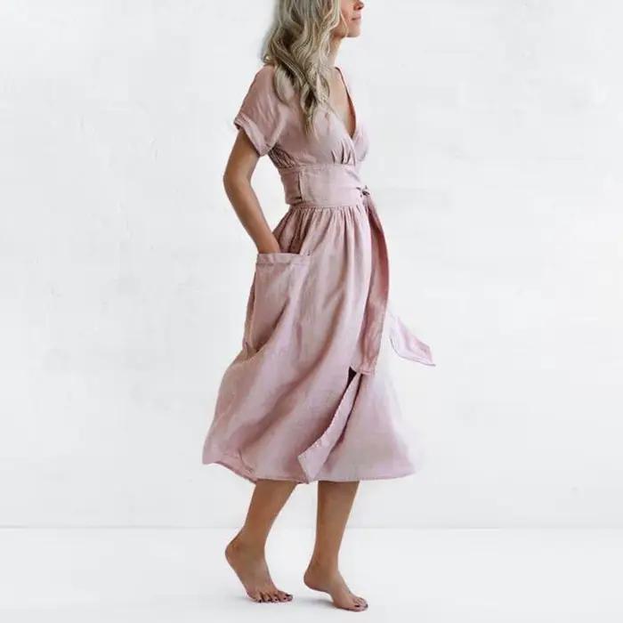 NHKDS.co.jp-Robe de nuit en coton et lin pour femmes