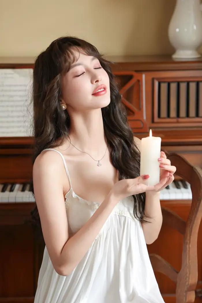 Chemise de nuit longue en coton pour femmes