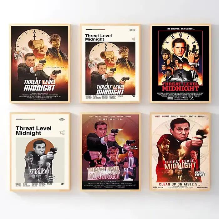Affiche de film de minuit de niveau de menace, peinture sur toile du bureau Michael Scott, image classique pour salon, décoration de maison sans cadre