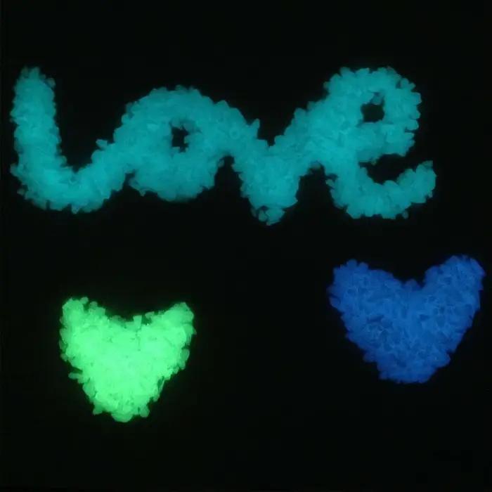 Pierres lumineuses fluorescentes, gravier qui brille dans la nuit, décoration de cour, pavage de jardin, pelouse en pot, ornement d'aquarium