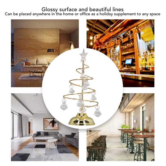 Décoration de lampe d'arbre de Noël à LED, type d'arbre de Noël, veilleuses, petit ornement décoratif en cristal, cadeau de bonne année
