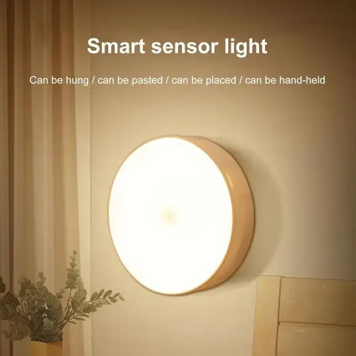 LED capteur de corps humain intelligent veilleuses éclairage automatique d'urgence USB charge sans fil aspiration magnétique LED lumières d'armoire