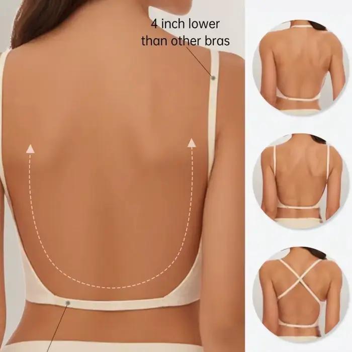 Soutien-gorge invisible U profond plongeant dos nu sans bretelles