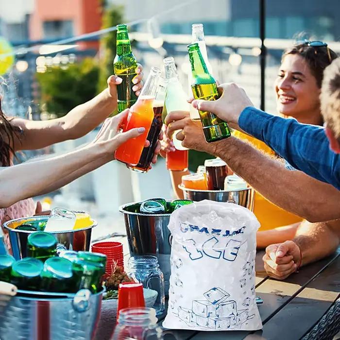 Sacs à glaçons réutilisables pour machine à glace, garde-congélateur, 100 unités