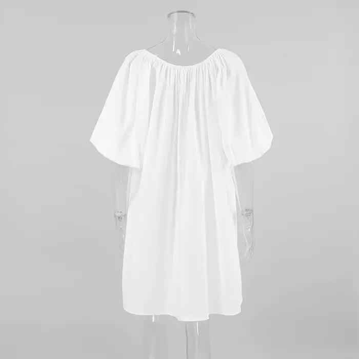 Nouvelle Robe de Nuit et de Détente en Coton Pur 2026 pour Femme, Blanche, Confortable, Respirante, Ample, à Lacets, Printemps-Été