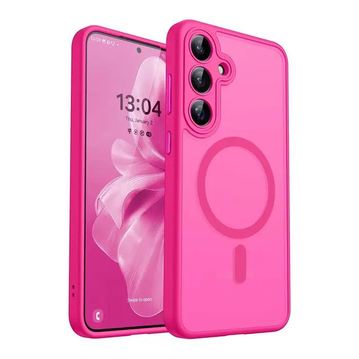 Coque de luxe mate pour Samsung Galaxy A57 A56 A17 A36 A16 A36 A37 5G S26 S25 S24 Ultra Plus FE S25Plus S24FE S25FE, housse Magsafe
