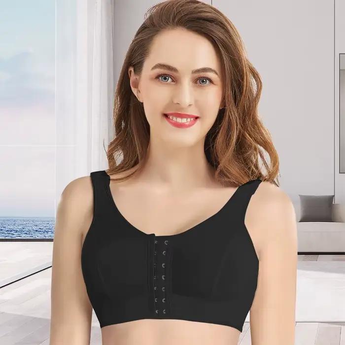 Soutien-gorge en nylon et élasthanne pour récupération post-opératoire vêtement en Y avec crochets réglables hauts sans fil pour femmes occasions de convalescence