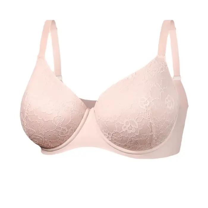 Soutien-gorge en dentelle sans couture pour femmes, confortable, respirant, grande taille, Sexy, à armatures, noir, rose, M L XL 2XL 3XL 4XL