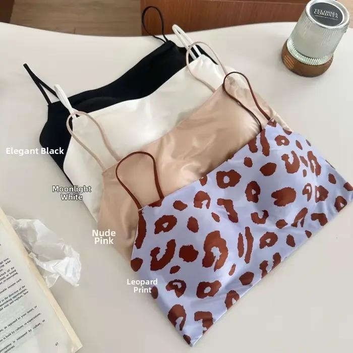 Soutien-gorge sans fil en satin à fines bretelles