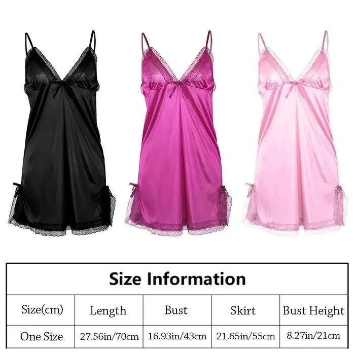 Mignon dentelle Camisola Patchwork femmes chemises de nuit robe en soie nœuds papillon Lingerie nuisette