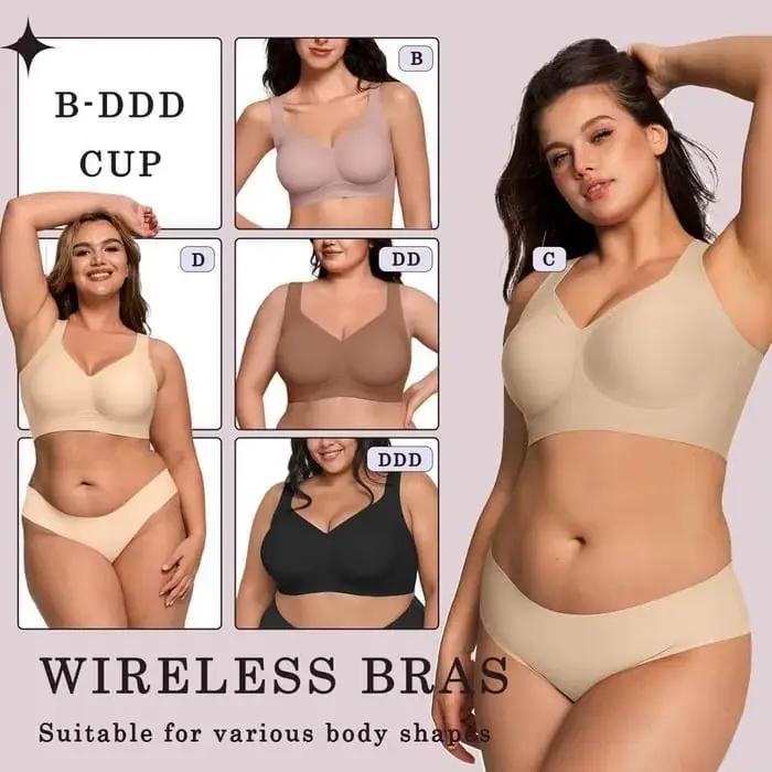 Soutien-gorge Push Up lisse et col en V pour femmes