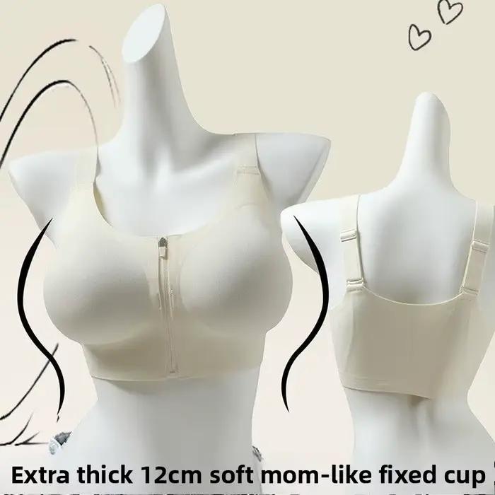 Soutien-gorge push-up ultra-épais 12 cm pour petites poitrines - Fermeture avant, couvrance totale sans écart, lissage du dos, lift et mise en forme ultimes