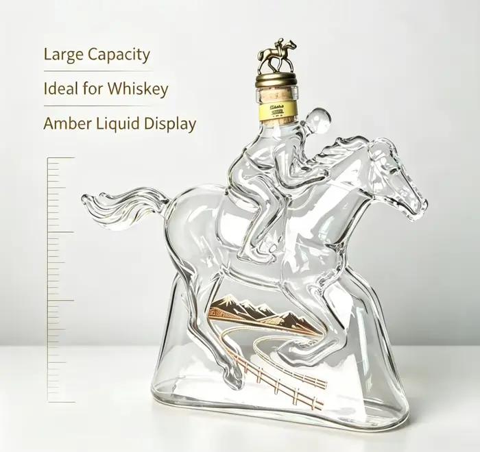 Carafe à vin fantaisie en forme de cheval, en verre artisanal, pour whisky, vodka, brandy, décoration de bar haut de gamme, cadeau pour les amateurs de vin