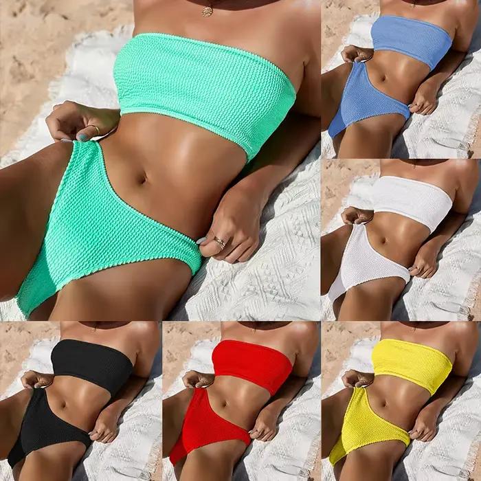 Sexy Bandeau Bikini femme brésilien Bikini ensemble maillots de bain femmes Micro vert maillot de bain pour femmes Biquini