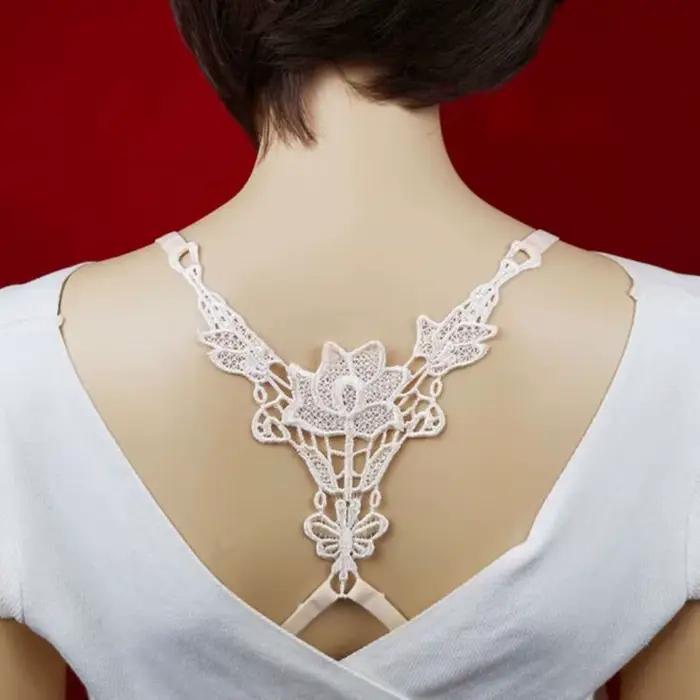3 pièces croix beauté dos soutien-gorge bretelles papillon anti-dérapant