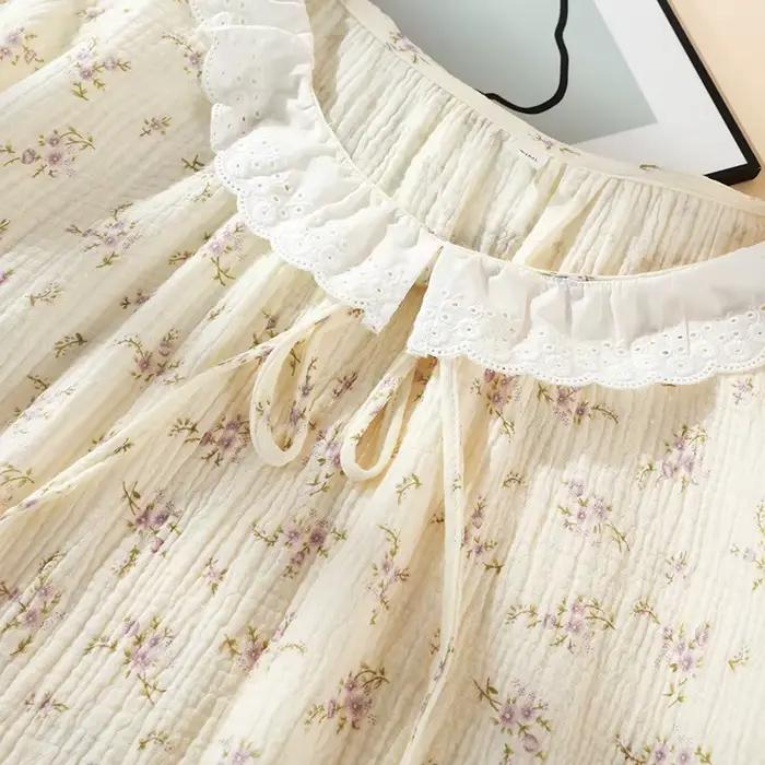 Chemise de nuit d'été à manches courtes pour femmes