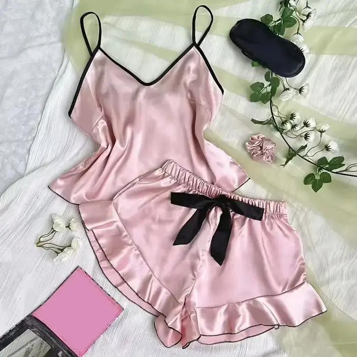 Pyjama en Satin lisse pour femmes