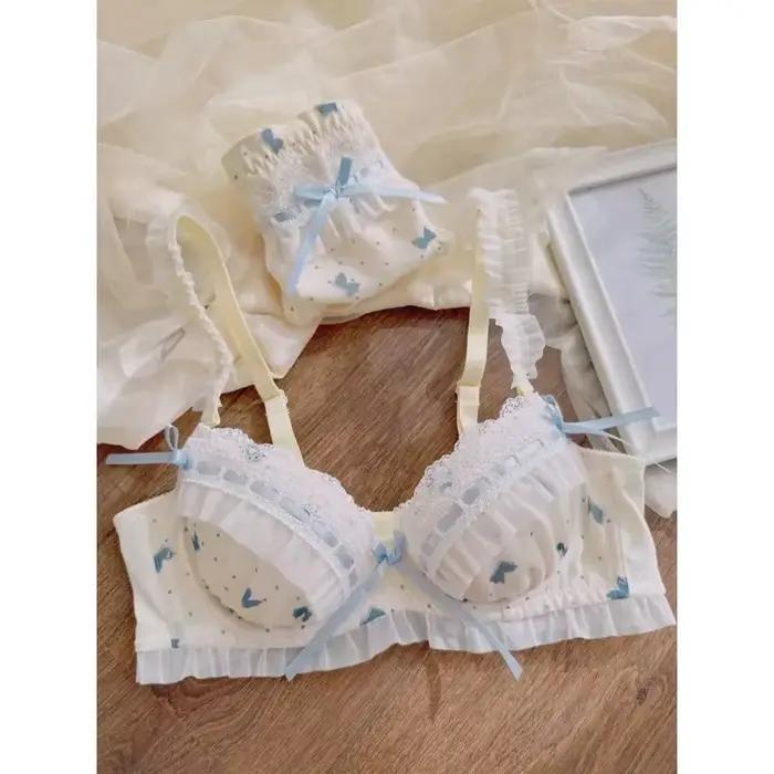 BANERDANNI nouveauté Style princesse mince tasse soutien-gorge ensemble imprimer Kawaii mignon arc push-up