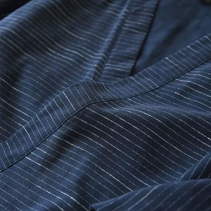 Pyjama Kimono Japonais pour Homme, en Coton, à Manches Courtes, Pantalon d'Été Simple, pour Service à Domicile