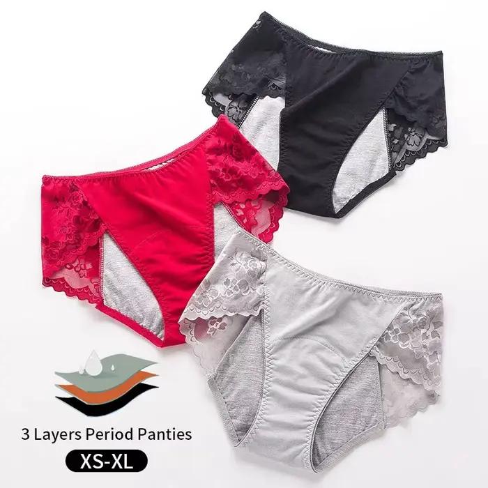 Culottes menstruelles mi-hautes en dentelle